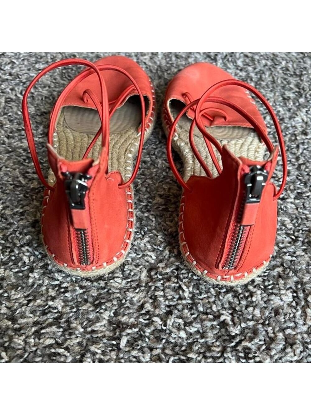 Eileen Fisher Orange/Pink Espadrilles Size 6.5 Summer Vacation Beach Holiday - Picture 3 of 7
